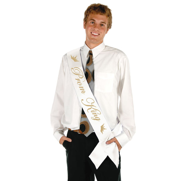 Beistle Prom King Satin Sash - Party Supply Decoration for Prom