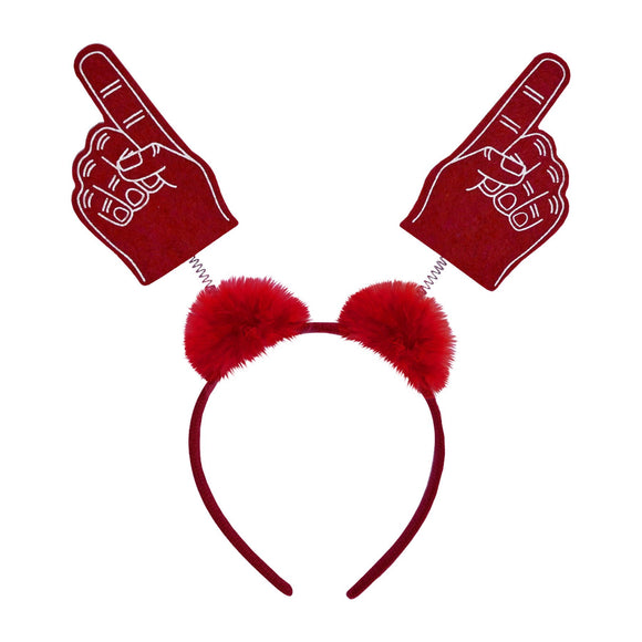 Beistle #1 Hand Boppers w/Marabou - Red  (1/Card) Party Supply Decoration : School Spirit
