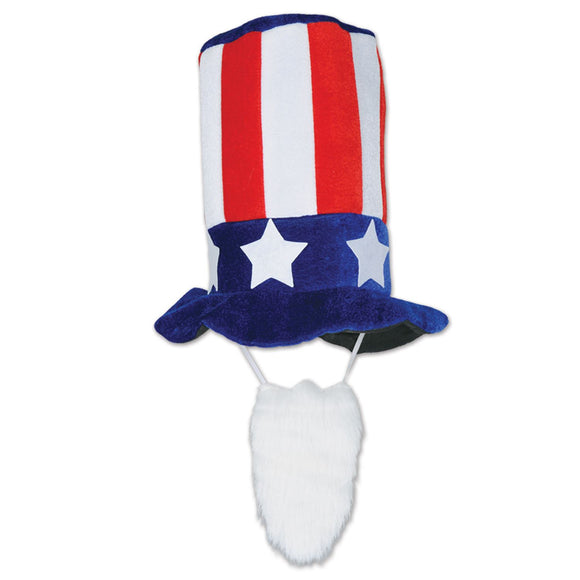 Beistle Plush Patriotic Hat w/Beard  (1/Card) Party Supply Decoration : Patriotic