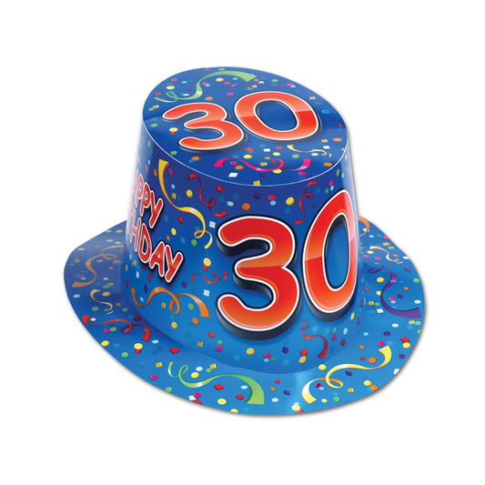 Beistle Happy  in 30 in  Birthday Hi-Hat   Party Supply Decoration : Birthday-Age Specific