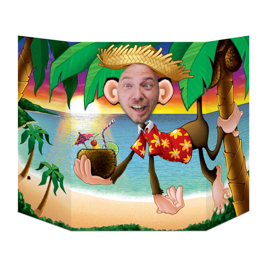 Beistle Luau Monkey Photo Prop - Party Supply Decoration for Luau