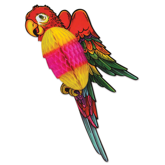 Beistle 17 inch Art-Tissue Parrot - Party Supply Decoration for Luau