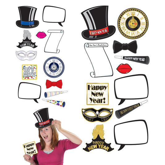 Beistle New Year Photo Fun Signs 4 in -9 in  (12/Pkg) Party Supply Decoration : New Years