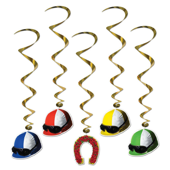 Beistle Jockey Helmet Whirls - Party Supply Decoration for Derby Day