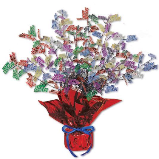 Beistle Birthday Gleam N Burst Centerpiece 15 in  (1/Pkg) Party Supply Decoration : Birthday