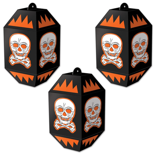 Beistle Vintage Halloween Skull Paper Lanterns - Party Supply Decoration for Halloween-Vintage