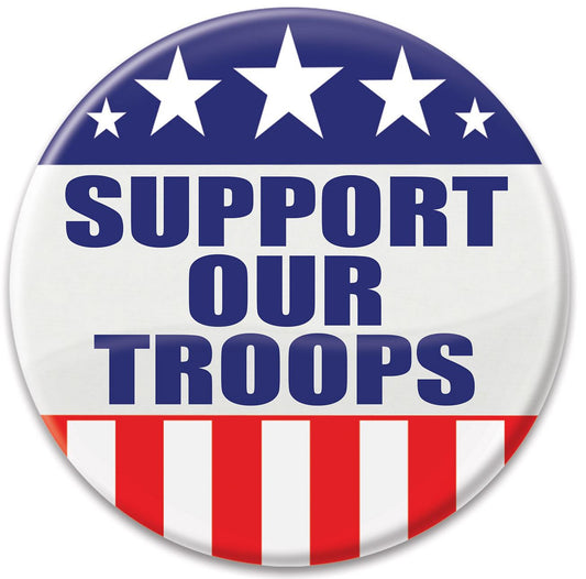 Beistle Support Our Troops Button - Party Supply Decoration for Patriotic