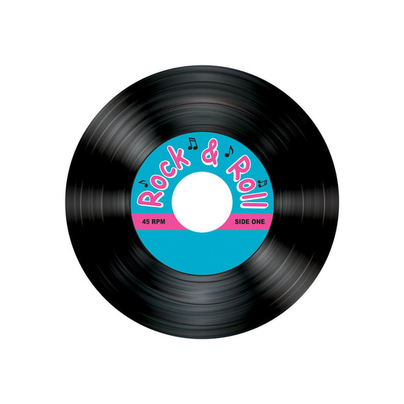 Beistle Rock and Roll Record Coasters (8/pkg) - Party Supply Decoration for 50's/Rock & Roll