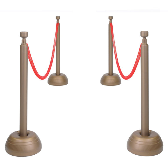 Beistle Red Rope Stanchion Set - Party Supply Decoration for Awards Night