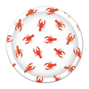 Beistle Crawfish Luncheon Plates (8/pkg) - Party Supply Decoration for Mardi Gras