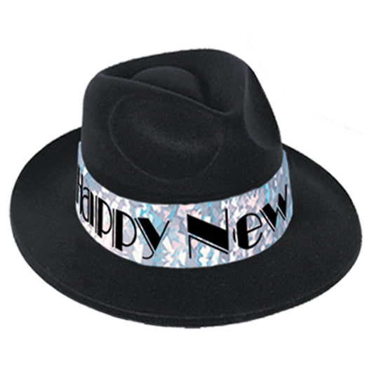 Beistle Swingin Black and Silver New Year Fedora (1/pkg) - Party Supply Decoration for New Years