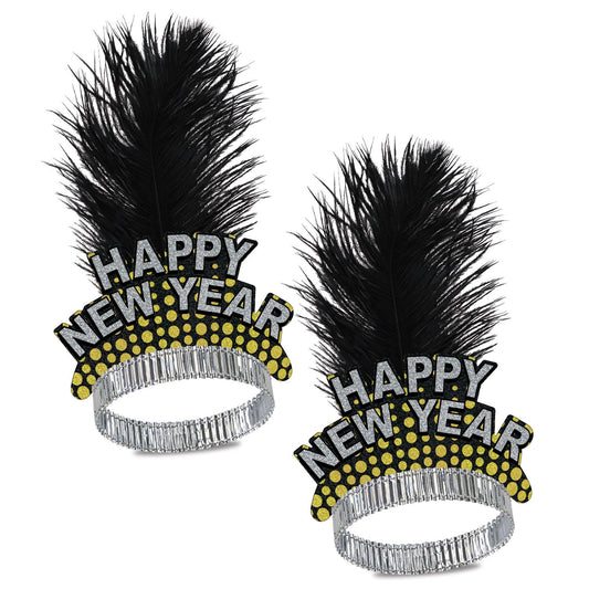 Beistle Silver & Gold Cheers To The New Year Tiara - Party Supply Decoration for New Years