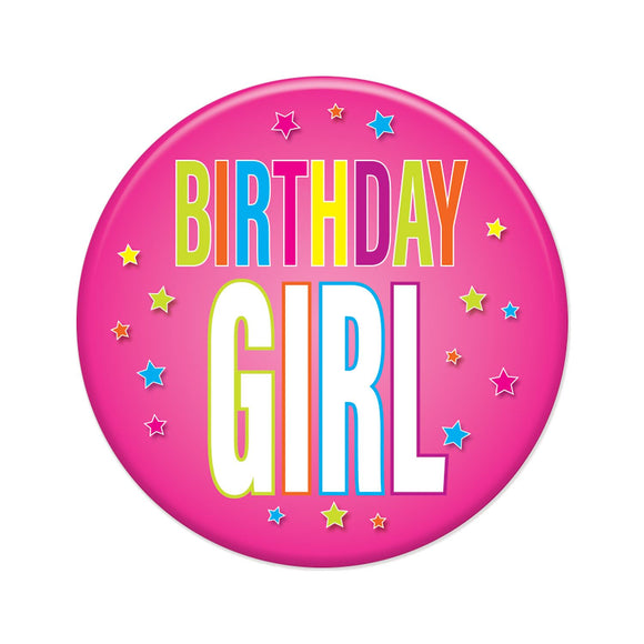 Beistle Birthday Girl Button - Party Supply Decoration for Birthday