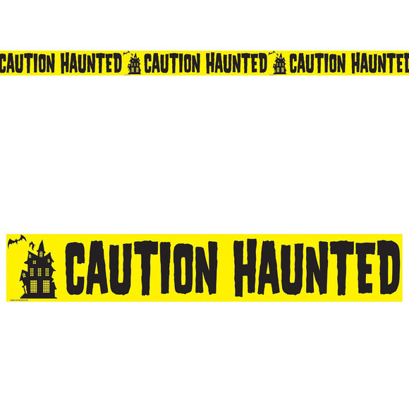 Beistle Caution Haunted Party Tape - Party Supply Decoration for Halloween