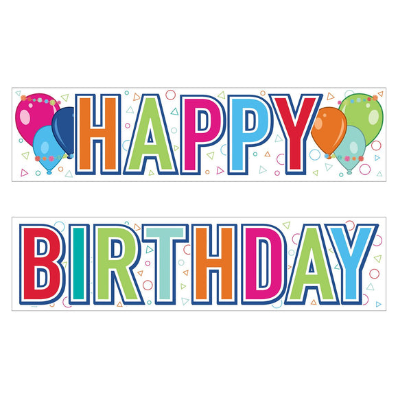 Beistle All Weather Jumbo Happy Birthday Yard Sign Set 110.75 in  x 3' 11 in  (1/Pkg) Party Supply Decoration : Birthday