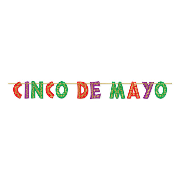 Beistle Glittered Cinco de Mayo Banner 80.25 in  x 10' (1/Pkg) Party Supply Decoration : Fiesta/Cinco de Mayo