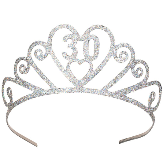 Beistle Glittered 30 Tiara - Party Supply Decoration for Birthday