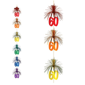 Beistle 60th Firework Stringer - Party Supply Decoration for Birthday