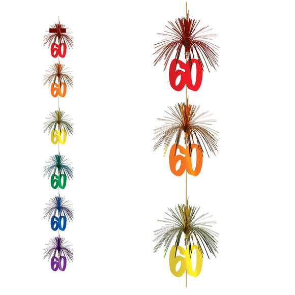 Beistle 60th Firework Stringer - Party Supply Decoration for Birthday
