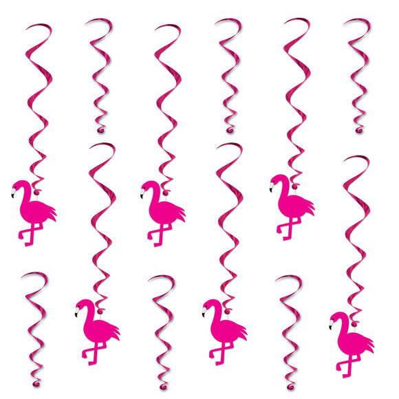 Beistle Flamingo Whirls - Party Supply Decoration for Luau