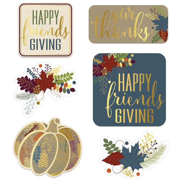 Beistle Foil Friendsgiving Cutouts  (6/Pkg) Party Supply Decoration : Thanksgiving / Fall