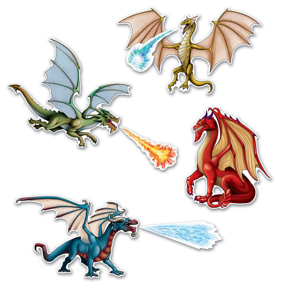 Beistle Dragon Cutouts (7 per pkg)   (7/Pkg) Party Supply Decoration : Fantasy