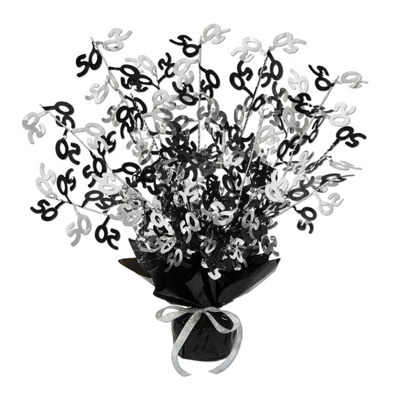 Beistle 50 Black and Silver Gleam N Burst Centerpiece 15 in  (1/Pkg) Party Supply Decoration : Over-The-Hill