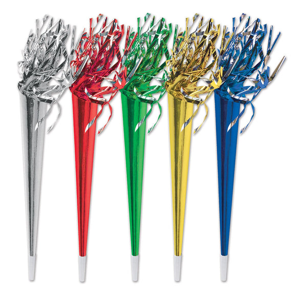 Beistle Jumbo Tasseled Trumpets (Assorted Colors) - Party Supply Decoration for New Years