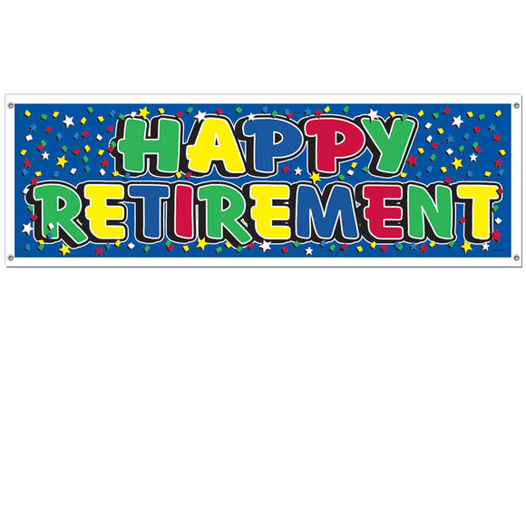 Beistle Retirement Sign Banner 5' x 21 in  (1/Pkg) Party Supply Decoration : Retirement