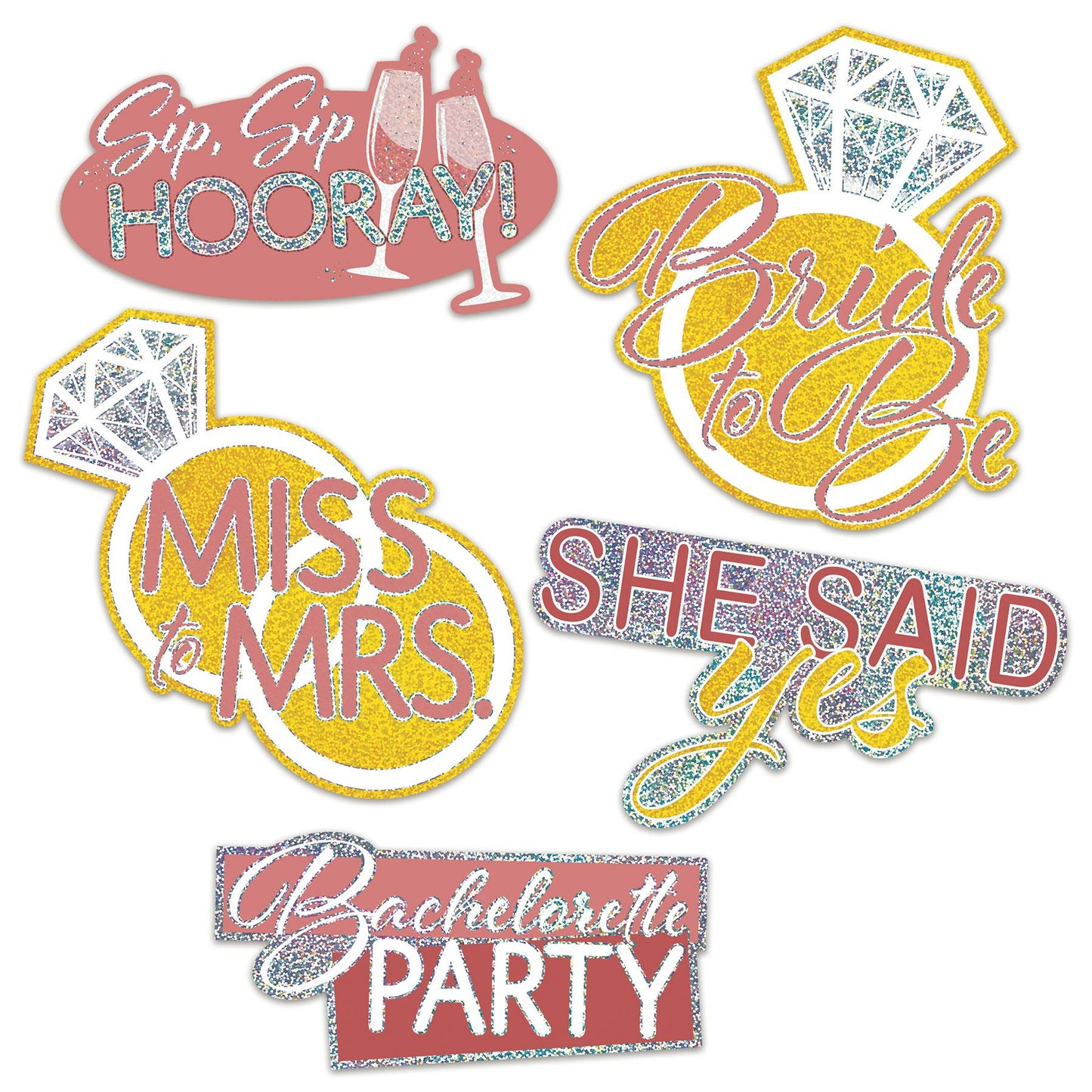 Beistle Bachelorette Cutouts  (5/Pkg) Party Supply Decoration : Bachelorette