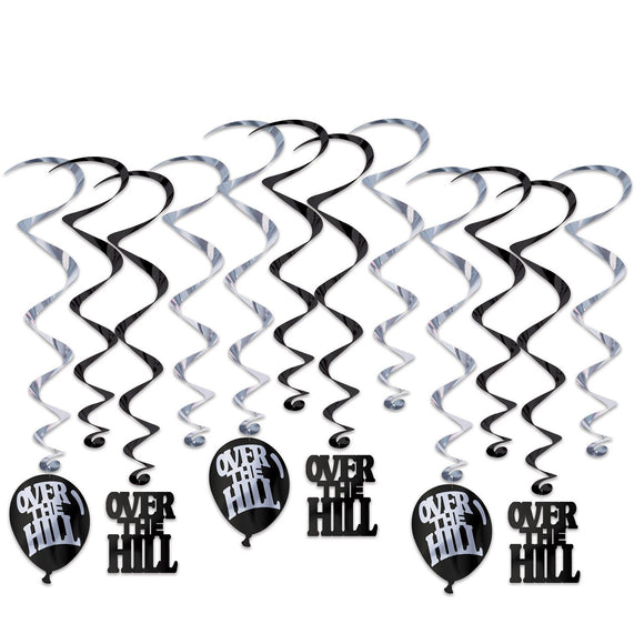 Beistle Over The Hill Whirls - 12 Pieces - Party Supply Decoration for Over-The-Hill