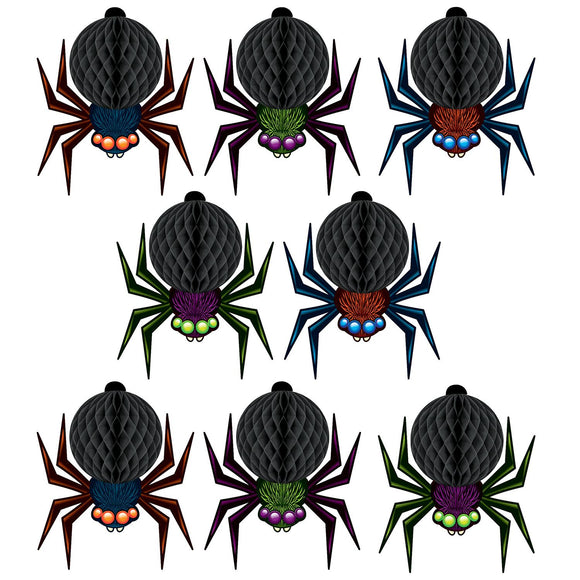 Beistle Mini Tissue Spiders - Party Supply Decoration for Halloween