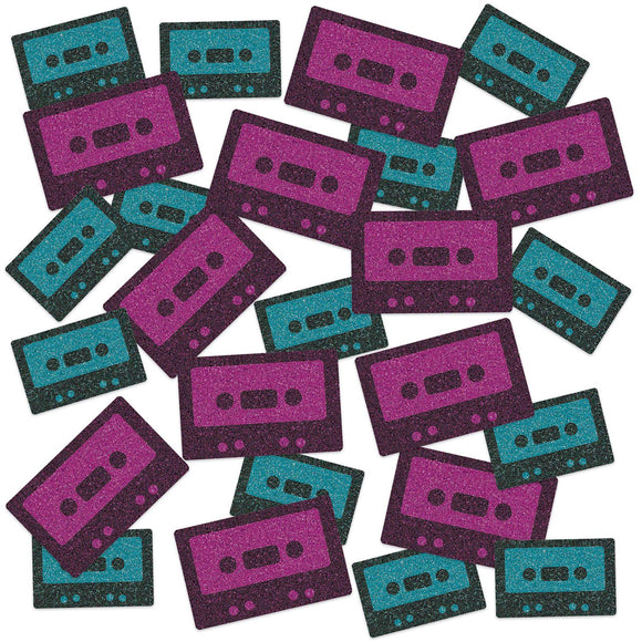 Beistle Cassette Tape Deluxe Sparkle Confetti - Party Supply Decoration for 80's