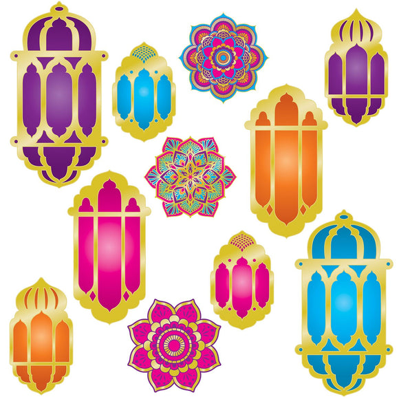 Beistle Foil Lantern & Mandala Cutouts   (11/Pkg) Party Supply Decoration : Arabian Nights