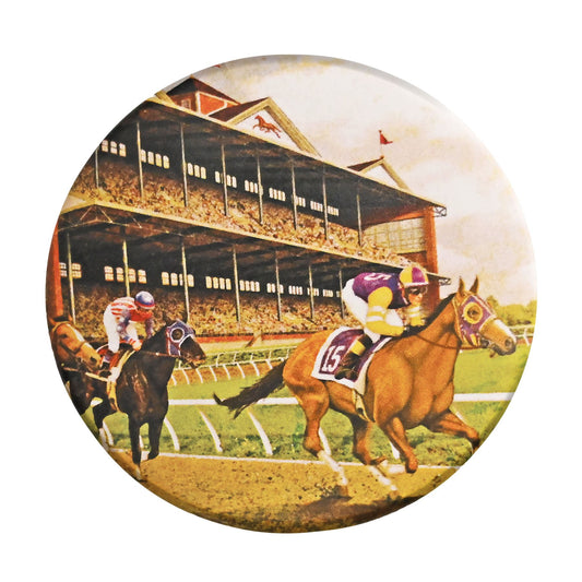 Vintage Horse Racing Button