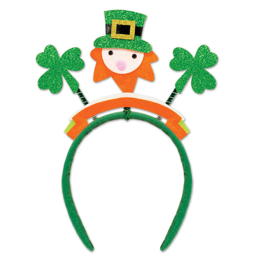 Beistle Glittered Shamrock Boppers w/Leprechaun  (1/Card) Party Supply Decoration : St. Patricks