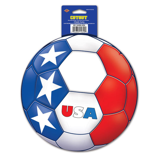 Beistle United States Soccer Cutout 10 in  (1/Card) Party Supply Decoration : Soccer