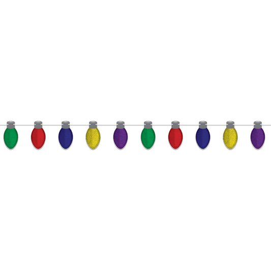 Beistle Christmas Light Bulb Streamer 80.75 in  x 5' 6 in  (1/Pkg) Party Supply Decoration : Christmas/Winter