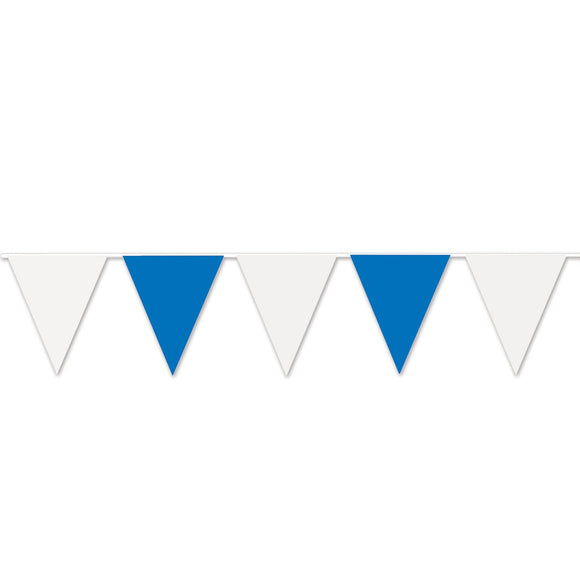 Beistle Blue & White Pennant Banner 17 in  x 30' (1/Pkg) Party Supply Decoration : Oktoberfest