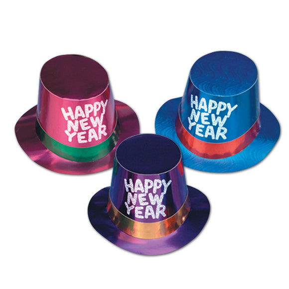 Beistle Assorted Foil New Year Hi-Hats (sold 25 per box)   Party Supply Decoration : New Years