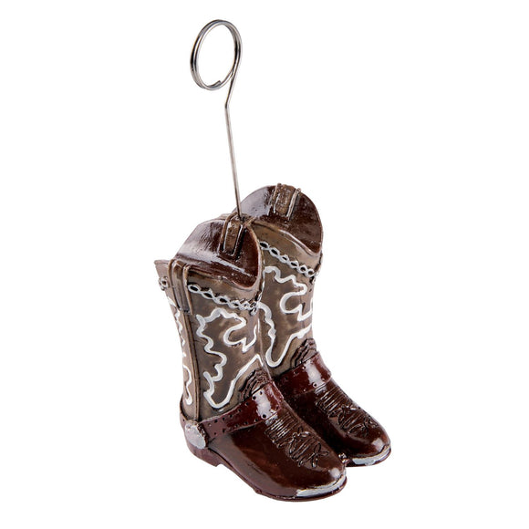 Beistle Cowboy Boots Photo/Balloon Holder - Party Supply Decoration for Western