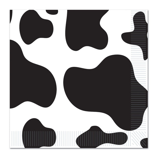 Beistle Cow Print Beverage Napkins (16/pkg) - Party Supply Decoration for Farm