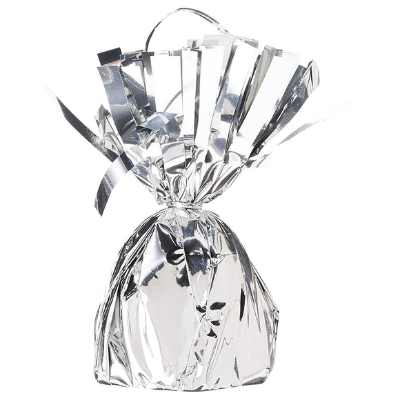Beistle Silver Metallic Wrapped Balloon Weight - Party Supply Decoration for General Occasion