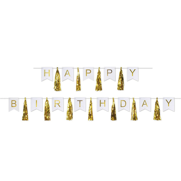Beistle Happy Birthday Tassel Streamer 13 in  x 6' & 13 in  x 9' 6 in  (1/Pkg) Party Supply Decoration : Birthday