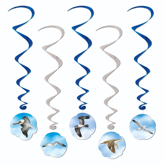 Beistle Ocean Bird Whirls - Party Supply Decoration for Nautical