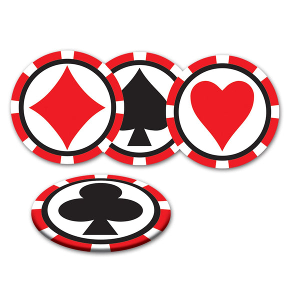 Beistle Casino Coasters (8/pkg) - Party Supply Decoration for Casino