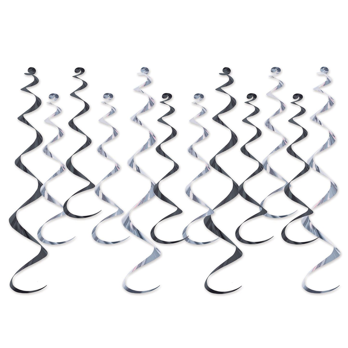 Beistle Metallic Whirls - Black and Silver - Party Supply Decoration for General Occasion