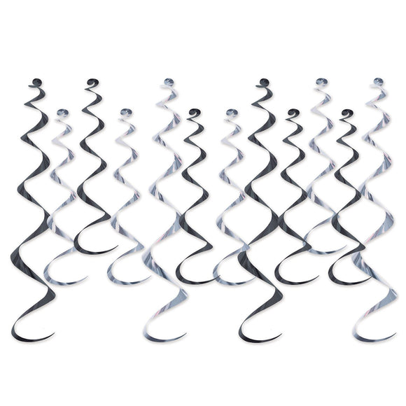 Beistle Metallic Whirls - Black and Silver - Party Supply Decoration for General Occasion