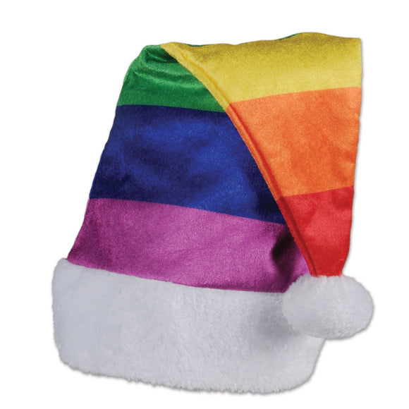 Beistle Rainbow Santa Hat  (1/Card) Party Supply Decoration : Christmas/Winter