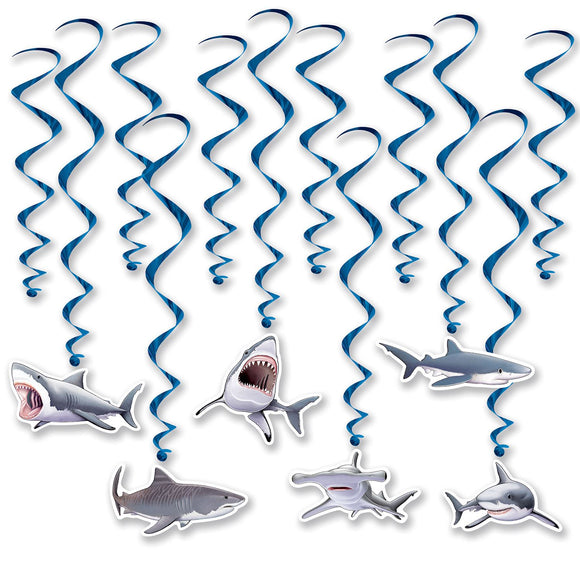 Beistle Shark Whirls - Party Supply Decoration for Shark